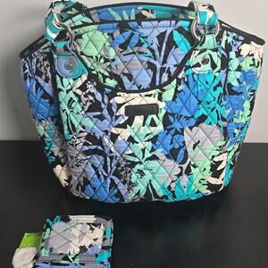 Vera Bradley Glenna Camofloral Shoulder Purse Quilted & Campus Double ID Holder